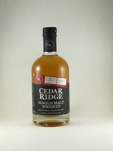 Cedar ridge Single malt whiskey