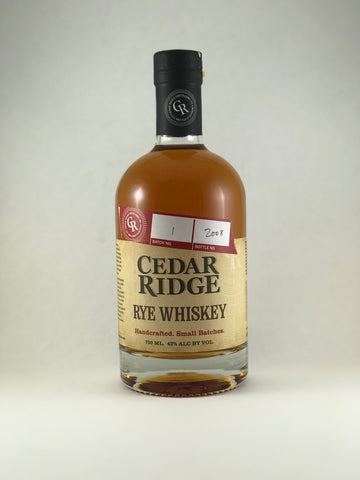 Cedar Ridge Rye whiskey
