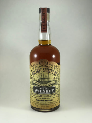 Malahat whiskey Rye handcrafted in San Diego
